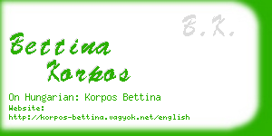 bettina korpos business card